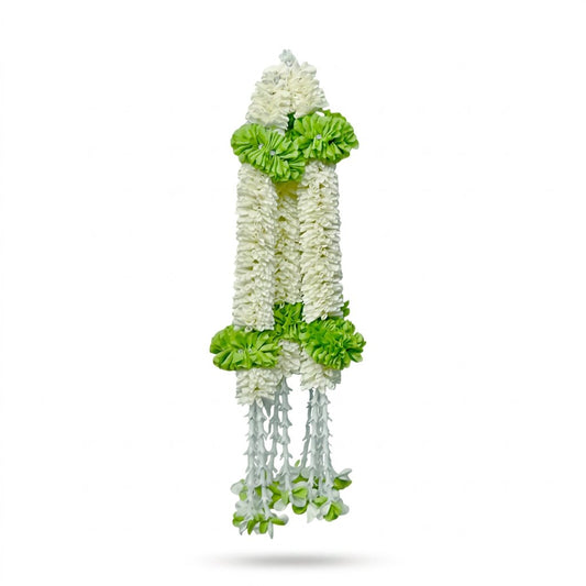 Artificial Mogra ladi with 2 Green Flower | AFF-Garland-26