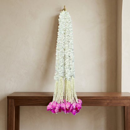 Artificial Mogra Ladi with small lotus pointed leaves | AFF-Garland-22 | {Different colors are available}