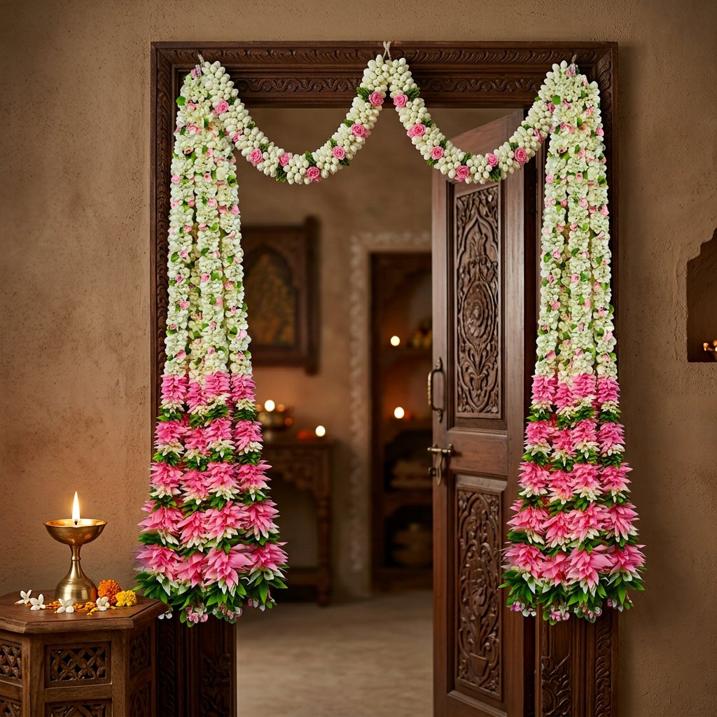 Artificial Flower Garland (Long Dholak Ladi) | AFF-Garland-21 | {Different colors are available}