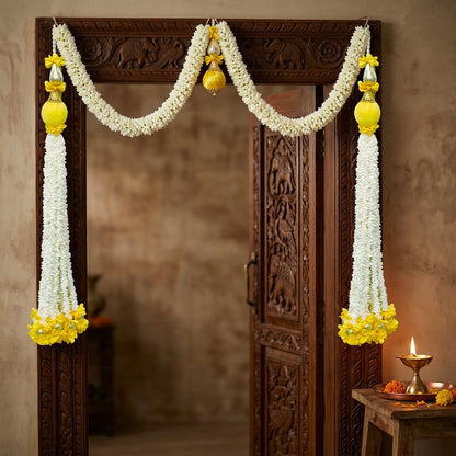 Artificial Flower Ladi mogra yellow | AFF-Garland-16.5