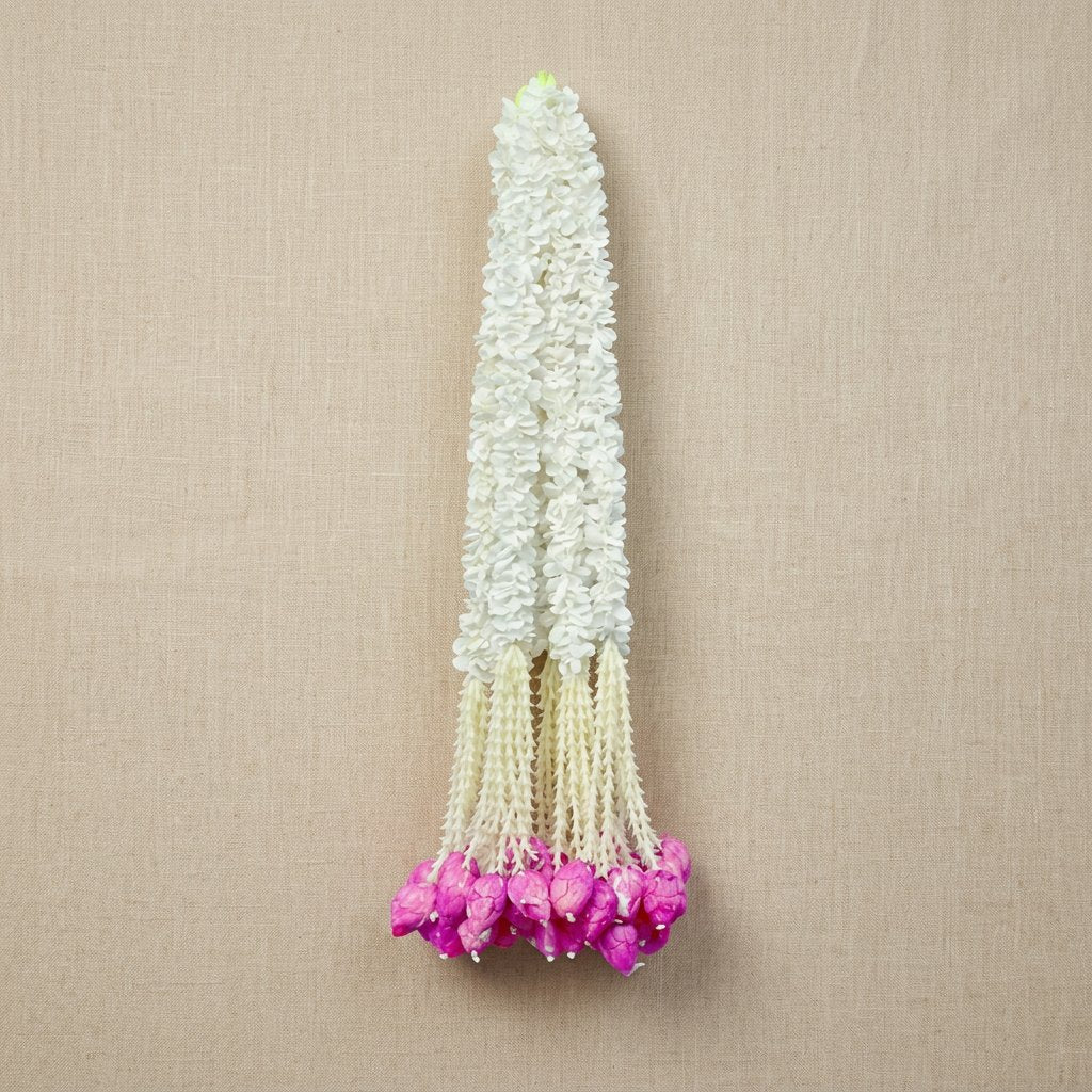 Artificial Mogra Ladi with small lotus pointed leaves | AFF-Garland-22 | {Different colors are available}