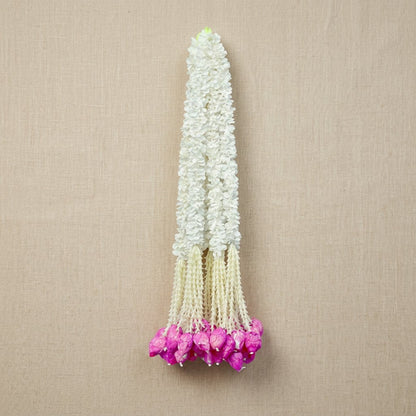 Artificial Mogra Ladi with small lotus pointed leaves | AFF-Garland-22 | {Different colors are available}