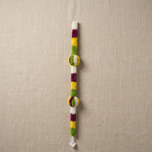 Artificial Multicolour Floral Hanging Garland with Round Flower Motifs – Decorative Band Latkan for Door, Pooja, Mandir & Festive Décor