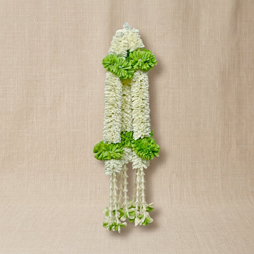 Artificial Mogra ladi with 2 Green Flower | AFF-Garland-26