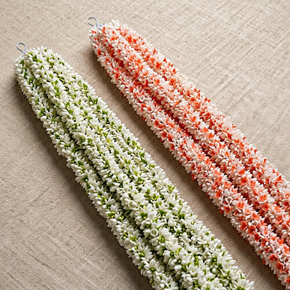 Premium Artificial White Flower Hanging Jhumar Garland – 100 cm