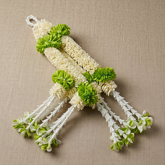 Artificial Mogra ladi with 2 Green Flower | AFF-Garland-26
