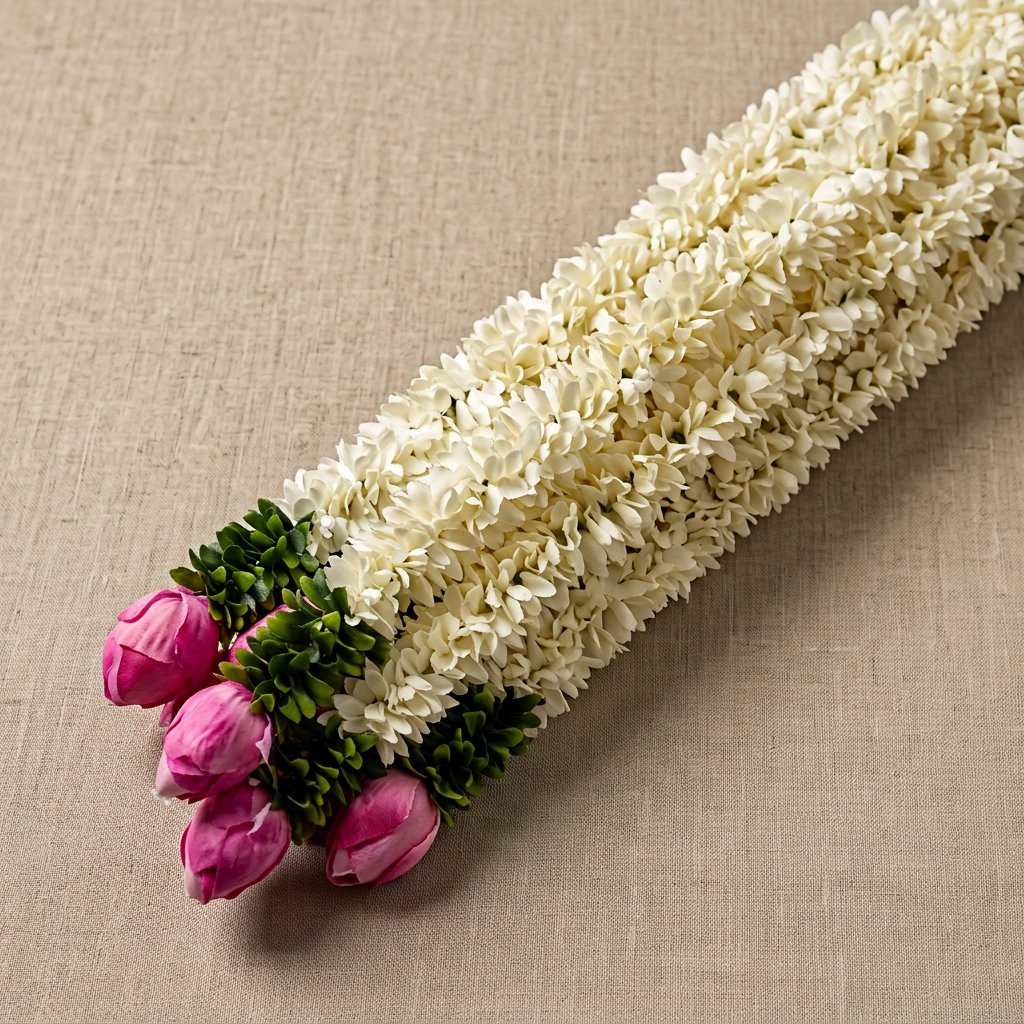 Artificial Mogra Ladi with Small Lotus | AFF-Garland-20