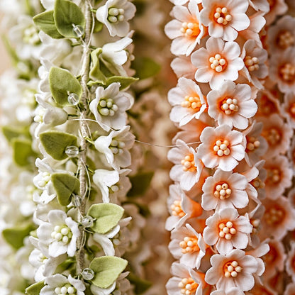 Premium Artificial White Flower Hanging Jhumar Garland – 100 cm