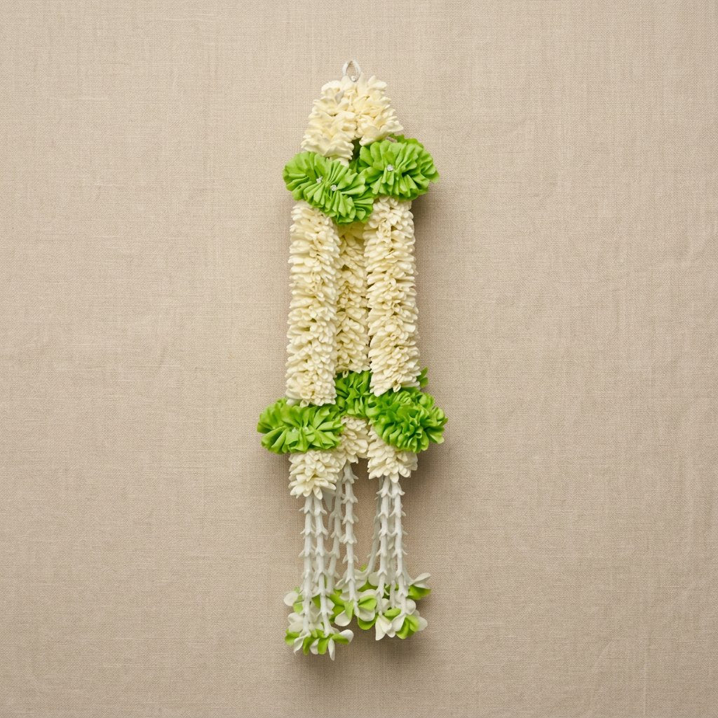 Artificial Mogra ladi with 2 Green Flower | AFF-Garland-26