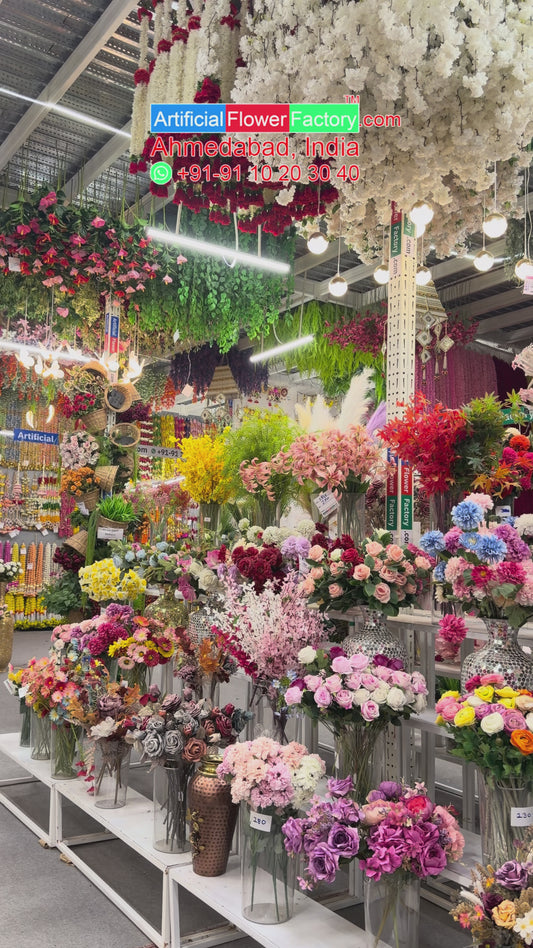 Artificial Blossom Silk Cherry Red Flowers Stick | AFF Stick 30.1