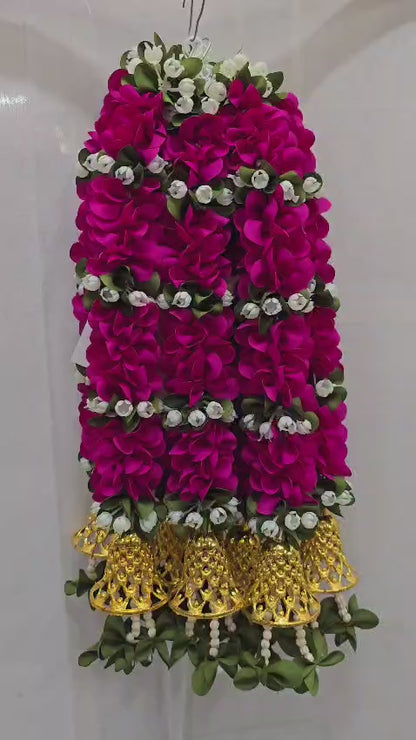 Artificial Flower Garland with Golden Bell | AFF-Garland-7.1  | Price Rs.780/10pcs