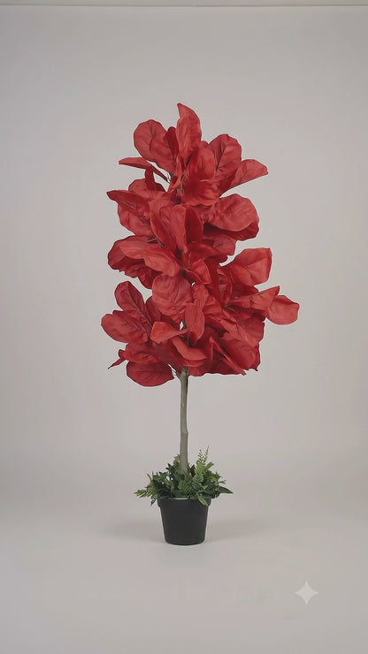 Artificial Plant Scarlet Fiddle Leaf Potted Tree