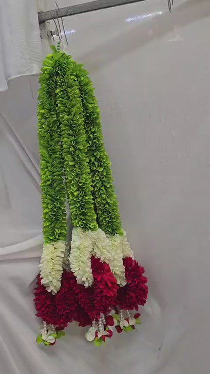 Artificial Small Flower Garland Sakad Ladi Dark Purple & White | AFF-Garland-14.1 |Price Rs.1800/10pcs