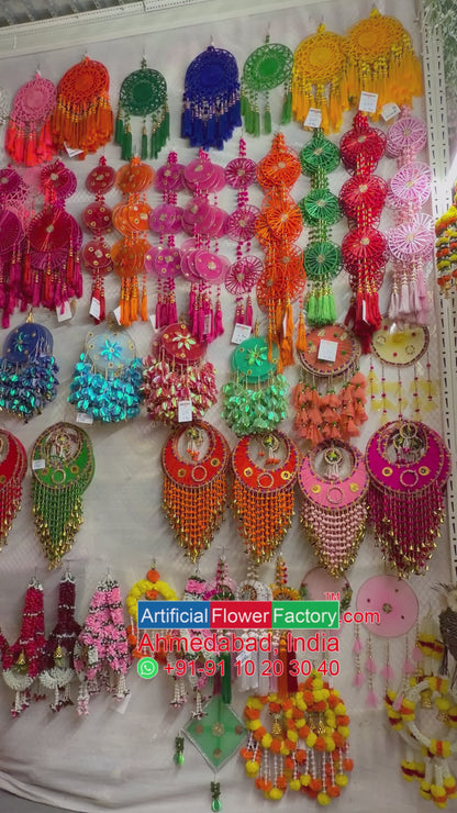Artificial Traditional Crimson Diamond Orange Latkan