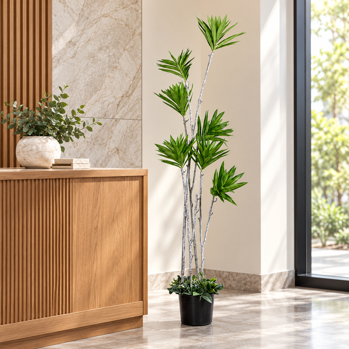 Artificial Multi-Stem Staggered Dracaena Tree - office
