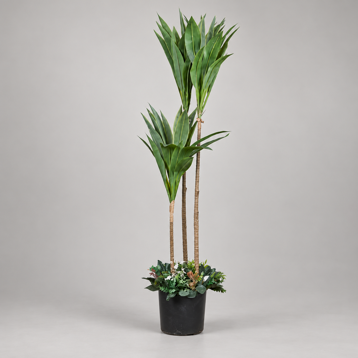 Artificial Triple-Stem Yucca Potted Tree - side